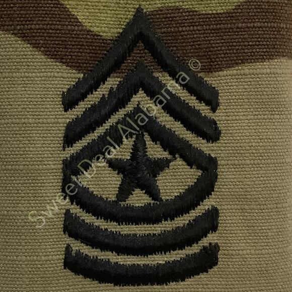 U.S. Army Embroidered Sgt. Major OCP Slip-On Rank Insignia, Multi-Camo 2 x 1.75 - Picture 1 of 3
